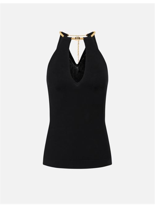 TOP WITH JEWEL SNAKE ELISABETTA FRANCHI | TK55S56E2110 Nero